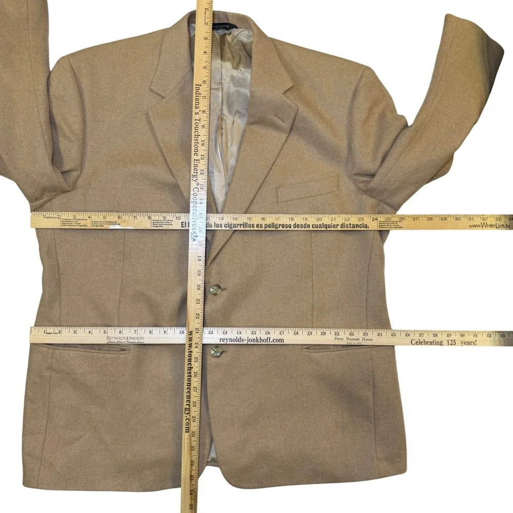 Claiborne Mens 48R Blazer 100% Camel Hair Tan 2-Button Sport Coat Korea